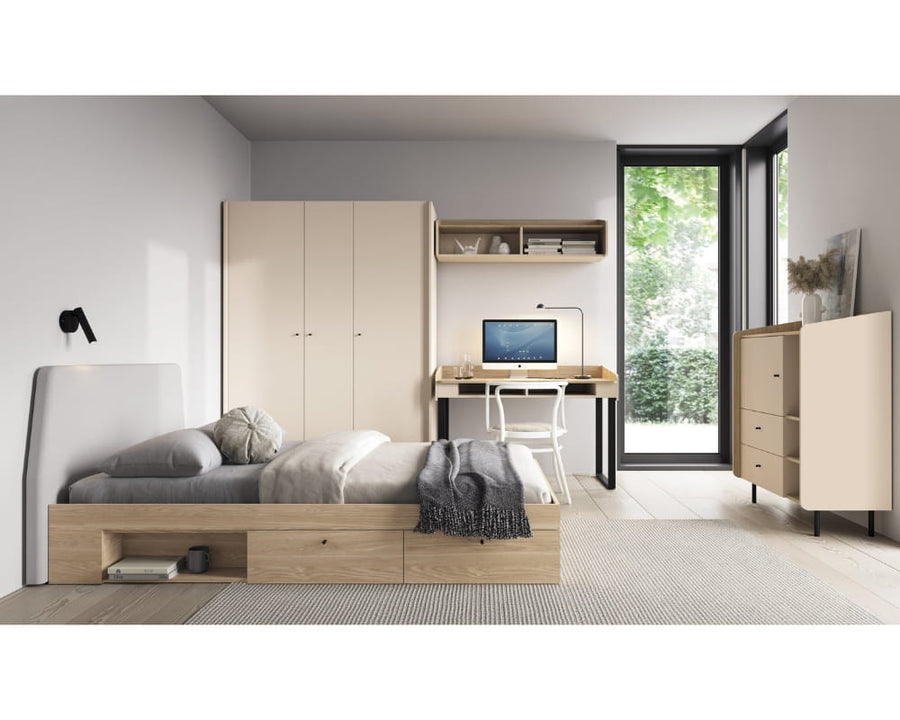 Bett – ALESSIO System – 90–120 cm – Praktisches Bett für Kinder & Jugendliche – Ohne Matratze