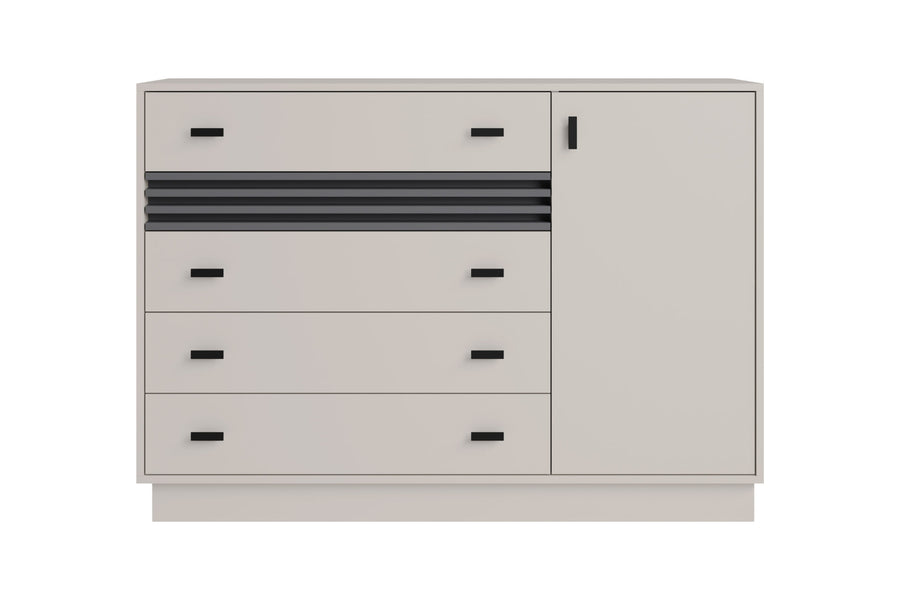 ALLMO System Wohnzimmer Set – 6 Teile – Kaschmir - Stilvolles Möbelensemble für moderne Wohnräume