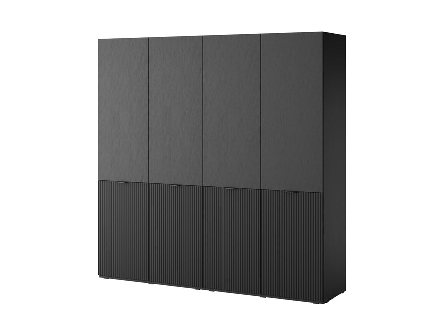 Kleiderschrank Set – 2 Teile – Nordic – Moderner Drehtürenschrank mit flexiblem Stauraum und höhenverstellbaren Einlegeböden