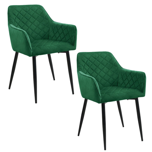 Stuhl Set – 2 Teile Dunkelgrün – Komfortables Design im stilvollen Look