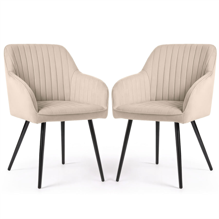 stuhl Set – FLORENCE – Elegante Samtstühle mit modernem Steppdesign