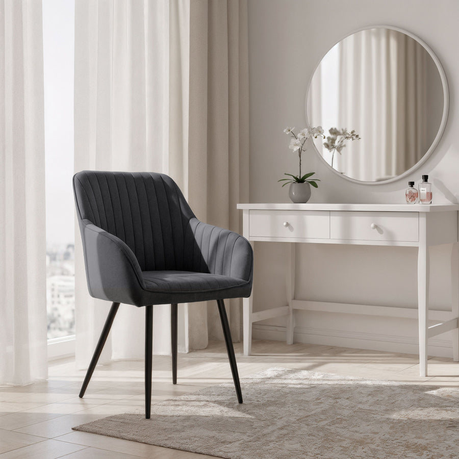 stuhl Set – FLORENCE – Elegante Samtstühle mit modernem Steppdesign