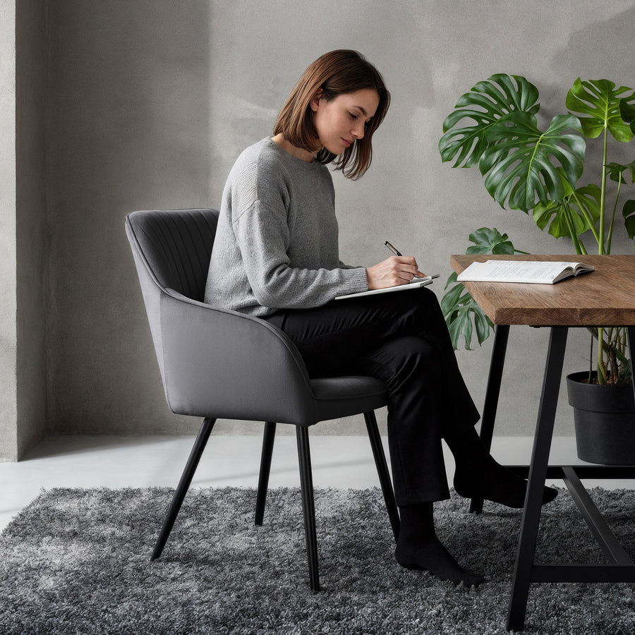 stuhl Set – FLORENCE – Elegante Samtstühle mit modernem Steppdesign