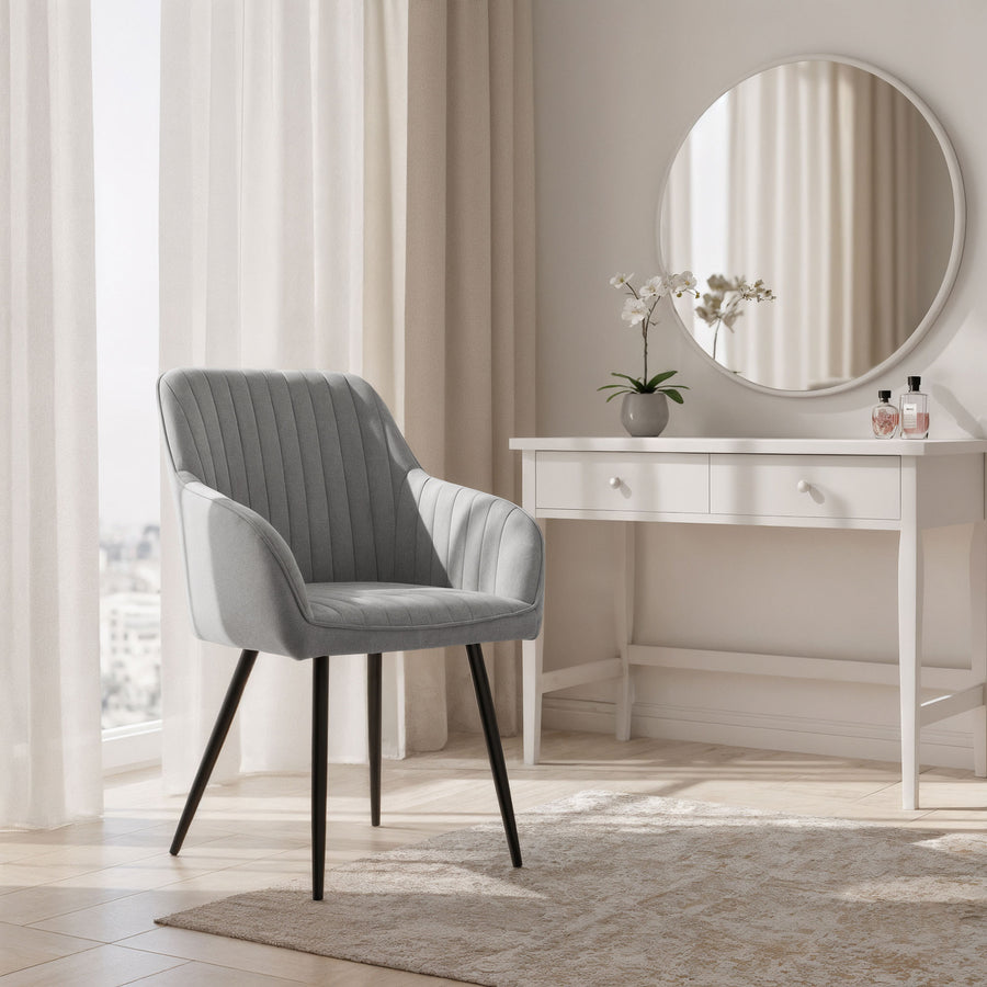 stuhl Set – FLORENCE – Elegante Samtstühle mit modernem Steppdesign