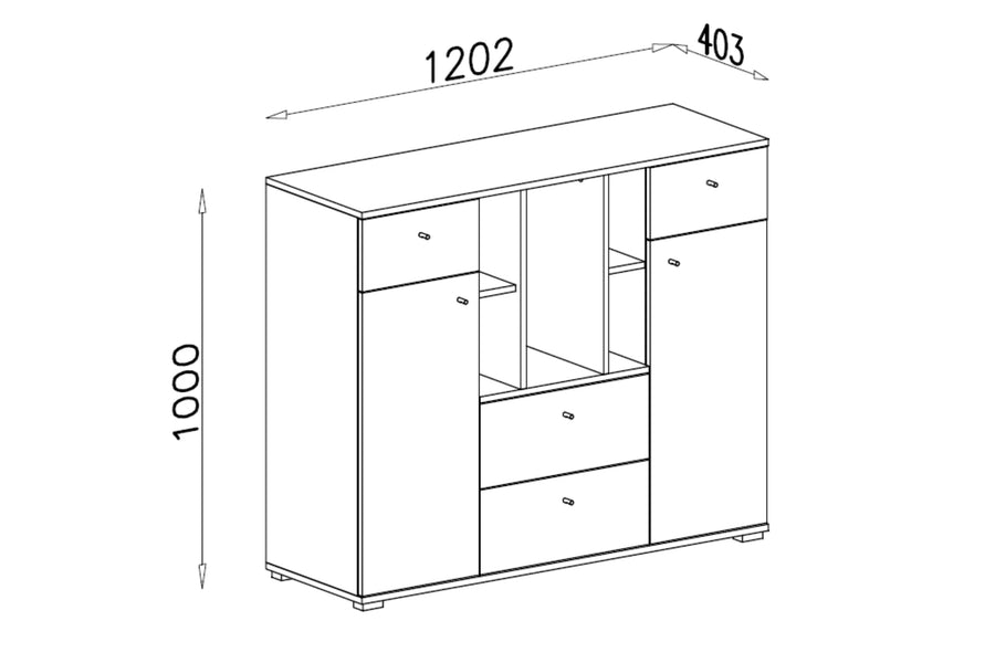 Schlafzimmer Set – 6 Teile – ORO System – Grau / Sonoma Eiche – Modernes Kinder- und Jugendzimmer mit Stauraum