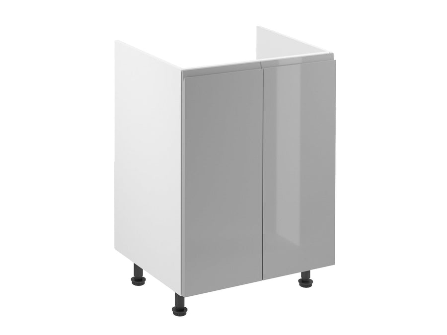 Glanzia Spülenschrank 60 cm D60Z – Grau Hochglanz
