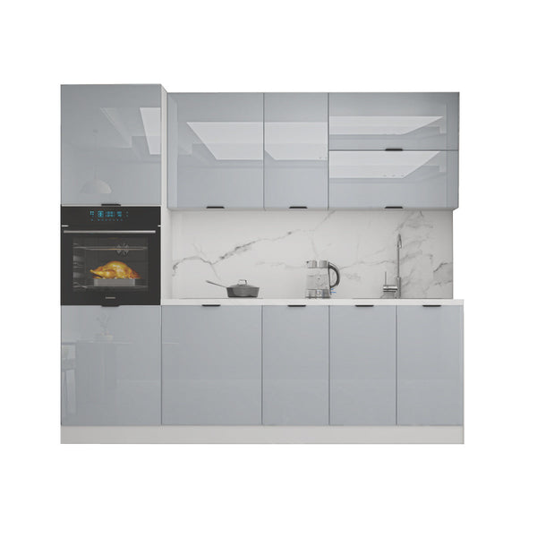 Küchenzeile – LUNARA – Küchenblock 240 cm, ohne Arbeitsplatte & Elektrogeräte