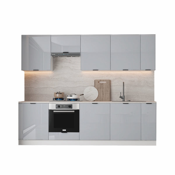 Küchenzeile – LUNARA – Küchenblock 270 cm, ohne Arbeitsplatte & Elektrogeräte