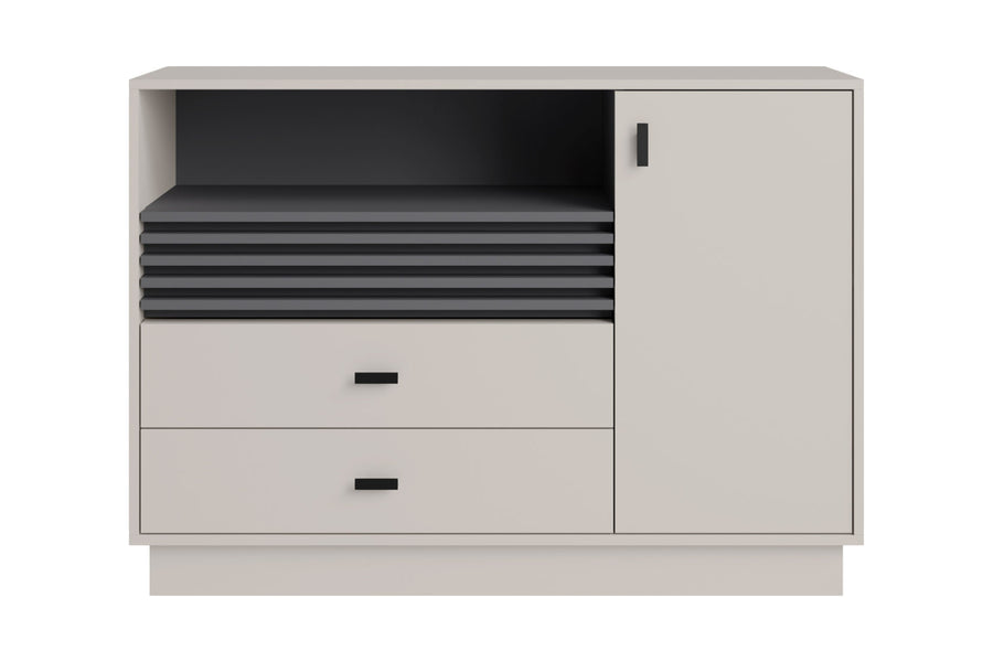Wohnzimmer-Set – 5-teilig – ALLMO System – Kaschmir – mit Schrank, Schreibtisch und Kommode