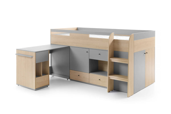Funktionsbett – ORO System 08 – Praktisch mit Stauraum und Schreibtisch – Ohne Matratze