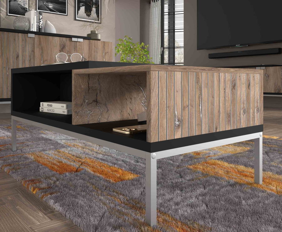 Couchtisch – TOLEDO – 110 cm Wohnzimmertisch mit Ablage
