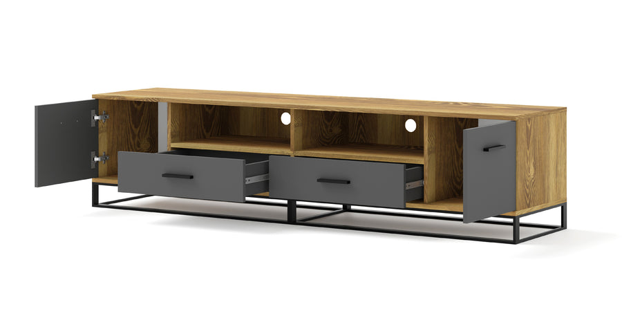 TV-Lowboard – ARSEN – Industrial-Stil mit Metallgestell 190 cm