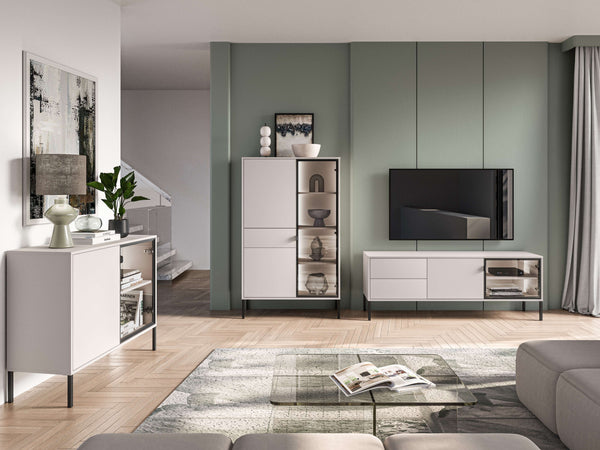 Wohnzimmer Set 3-teilig – REYNOS – Modernes Möbelset mit Push-to-Open System