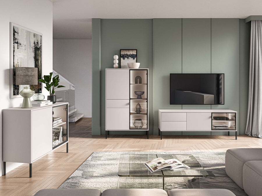 Wohnzimmer Set 3-teilig – BARNEE – Modernes Möbelset mit Push-to-Open System