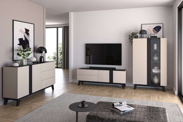 Wohnzimmer Set 3-teilig – FRESHION – Modernes Design mit stilvollem Stauraum