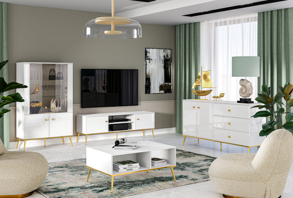 Wohnzimmer Set 4-teilig – GOLDIN – Modernes Wohnmöbel-Set mit elegantem Design