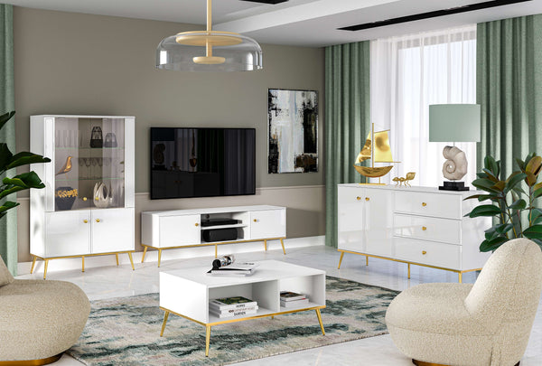 Wohnzimmer Set 4-teilig – GOLDIN – Modernes Wohnmöbel-Set mit elegantem Design