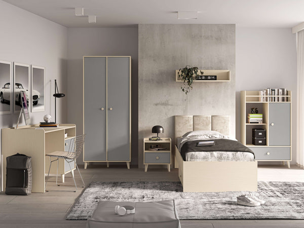 Schlafzimmer Set 6-teilig – MEVEL – Moderne Komplettlösung für Schlafen, Arbeiten und Aufbewahren
