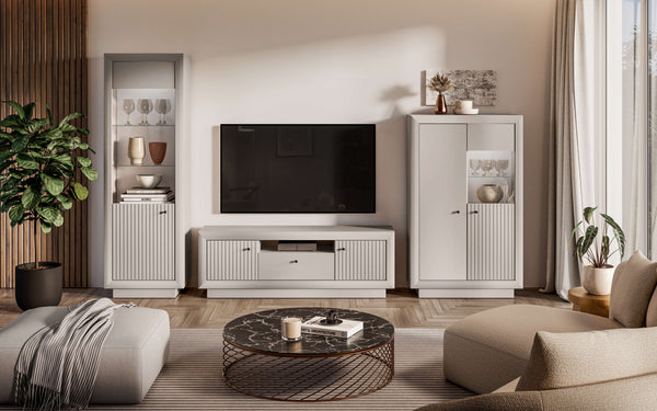 Wohnzimmer Set 3-teilig – SOLO – Moderne Eleganz und stilvoller Stauraum für Ihr Zuhause