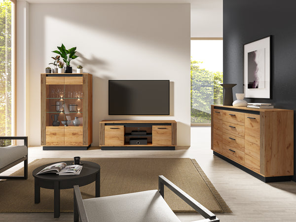 Wohnzimmer Set 3-teilig – URSO – Modernes Wohnmöbel-Set mit stilvollem Stauraum
