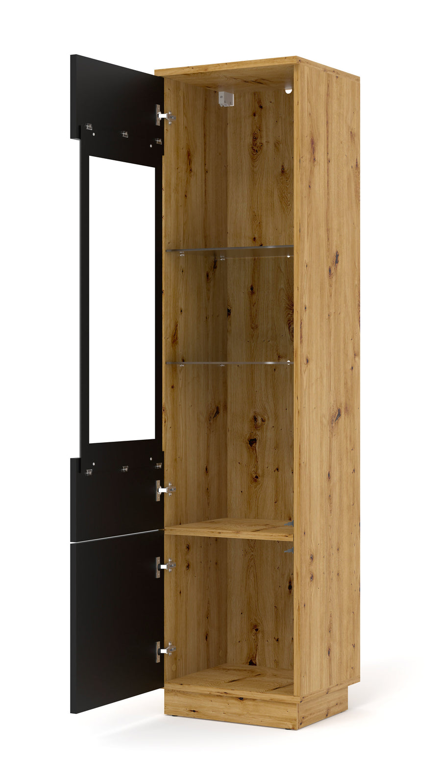 Vitrine – AURA – 1DS 150 Artisan Eiche / Schwarz Matt