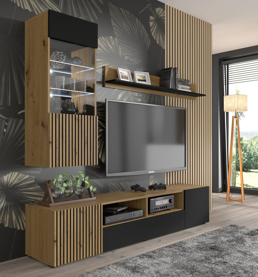 TV-Lowboard – AURIS I – Holzoptik mit Push-to-Open