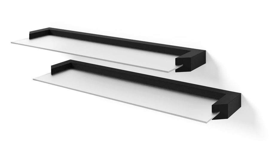 Wandregal – AURIS I – 60 cm Modernes Hängeregal-Set aus Glas und Holzoptik