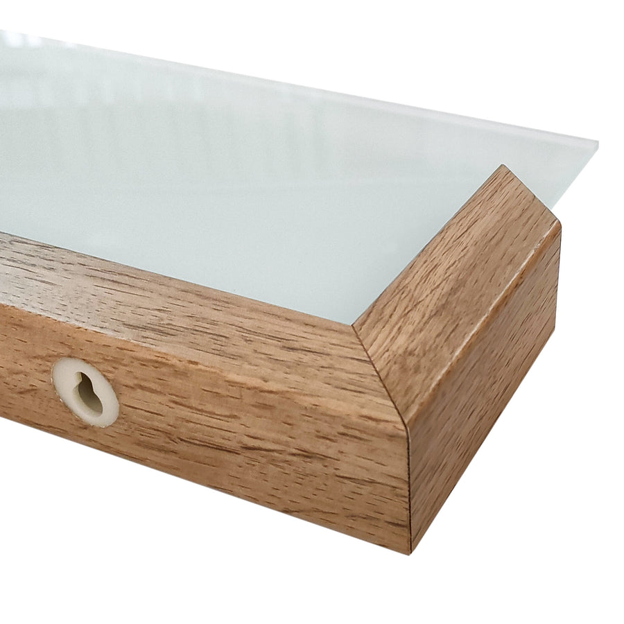 Wandregal – AURIS I – 60 cm Modernes Hängeregal-Set aus Glas und Holzoptik