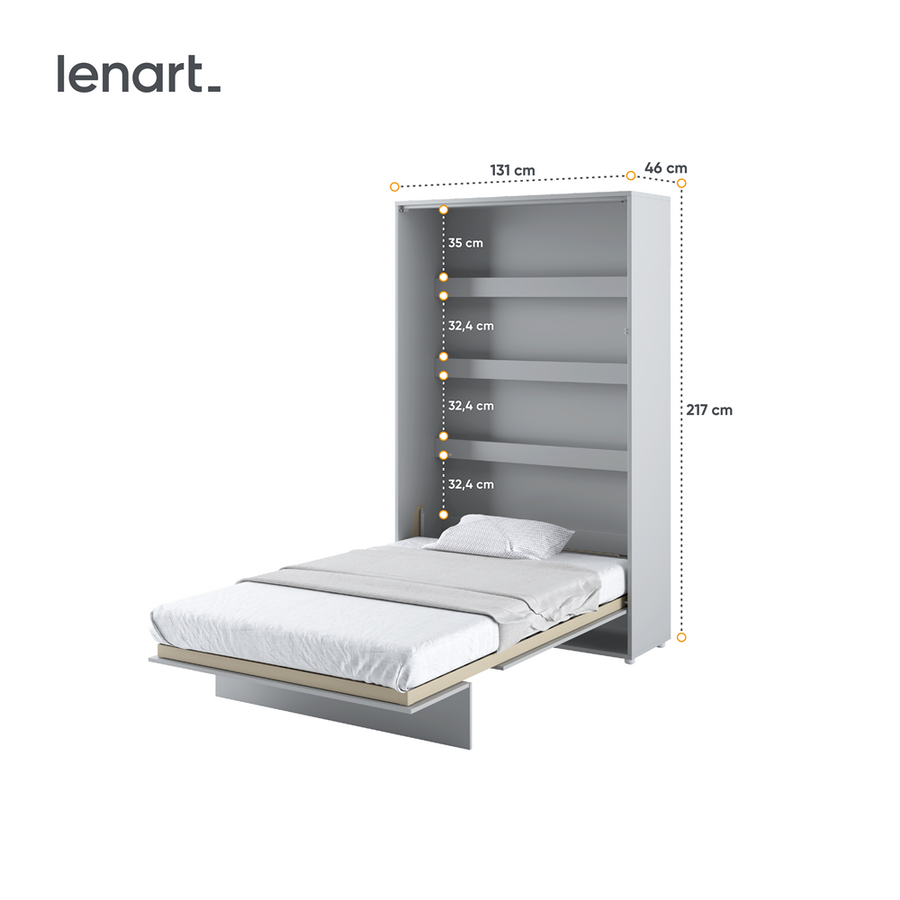 Klappbett – BED CONCEPT – Vertikales Wandbett 120×200 cm mit Metallrahmen
