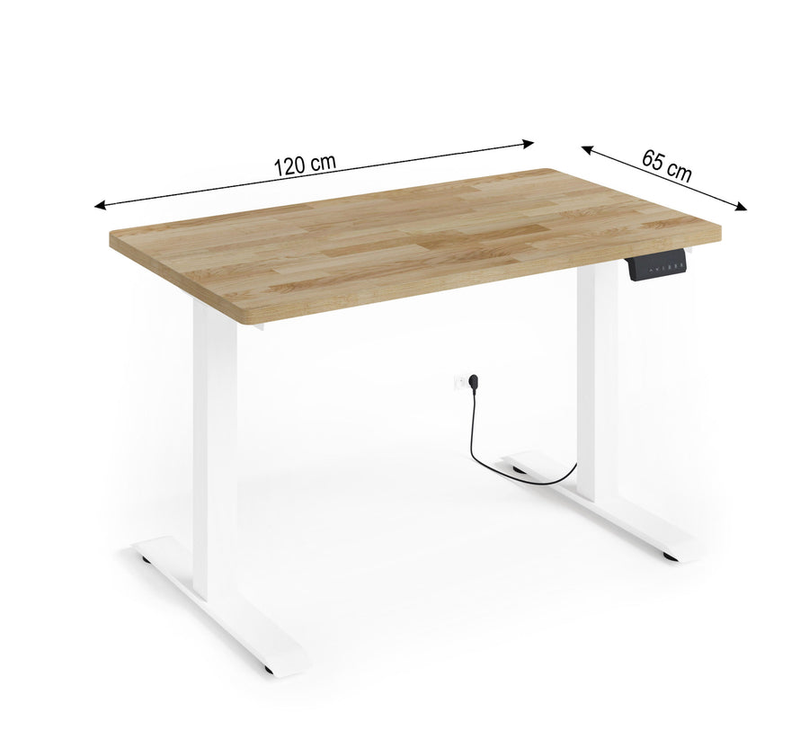 Schreibtisch – BIM NATURAL – Höhenverstellbar mit Massivholzoptik