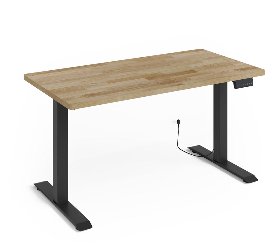 Schreibtisch – BIM NATURAL – Höhenverstellbar mit Massivholzoptik