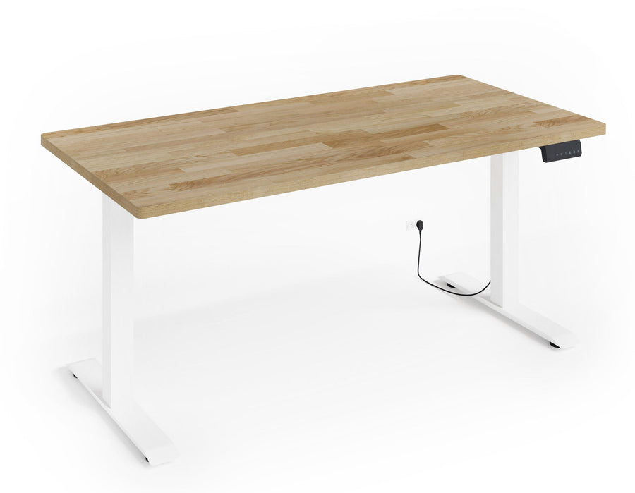 Schreibtisch – BIM NATURAL – Höhenverstellbar mit Massivholzoptik