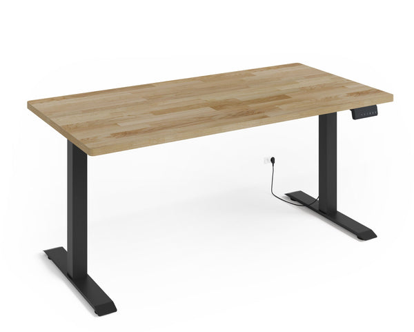 Schreibtisch – BIM NATURAL – Höhenverstellbar mit Massivholzoptik