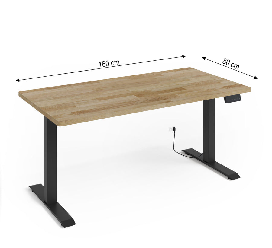 Schreibtisch – BIM NATURAL – Höhenverstellbar mit Massivholzoptik