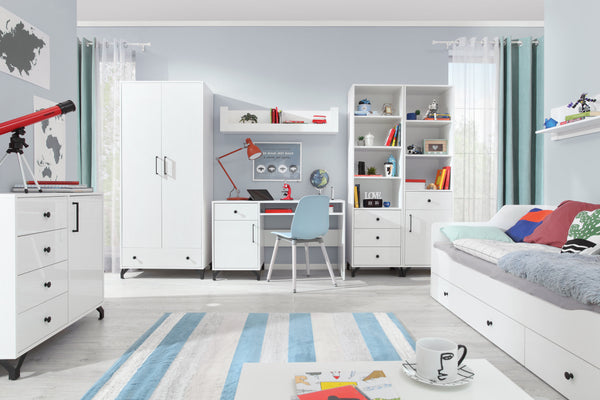 Schlafzimmer Set – 9 Teile – BERGEN System – Weiß – Komplettes & modernes Wohnkonzept ohne Matratze