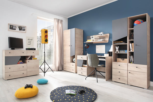 Schlafzimmer-Set – DELTA – 6 Teile, Artisan Eiche / Anthrazit