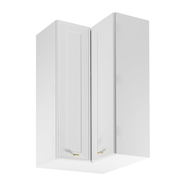 Eckhängeschrank – Livaro – G60N2 Weiß / Weiß Rahmen