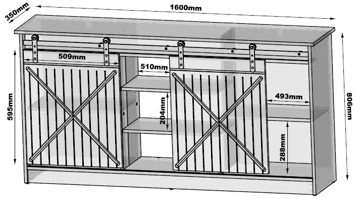 Kommode – GRANERO I – Design-Schrank mit Schiebetüren 160 cm