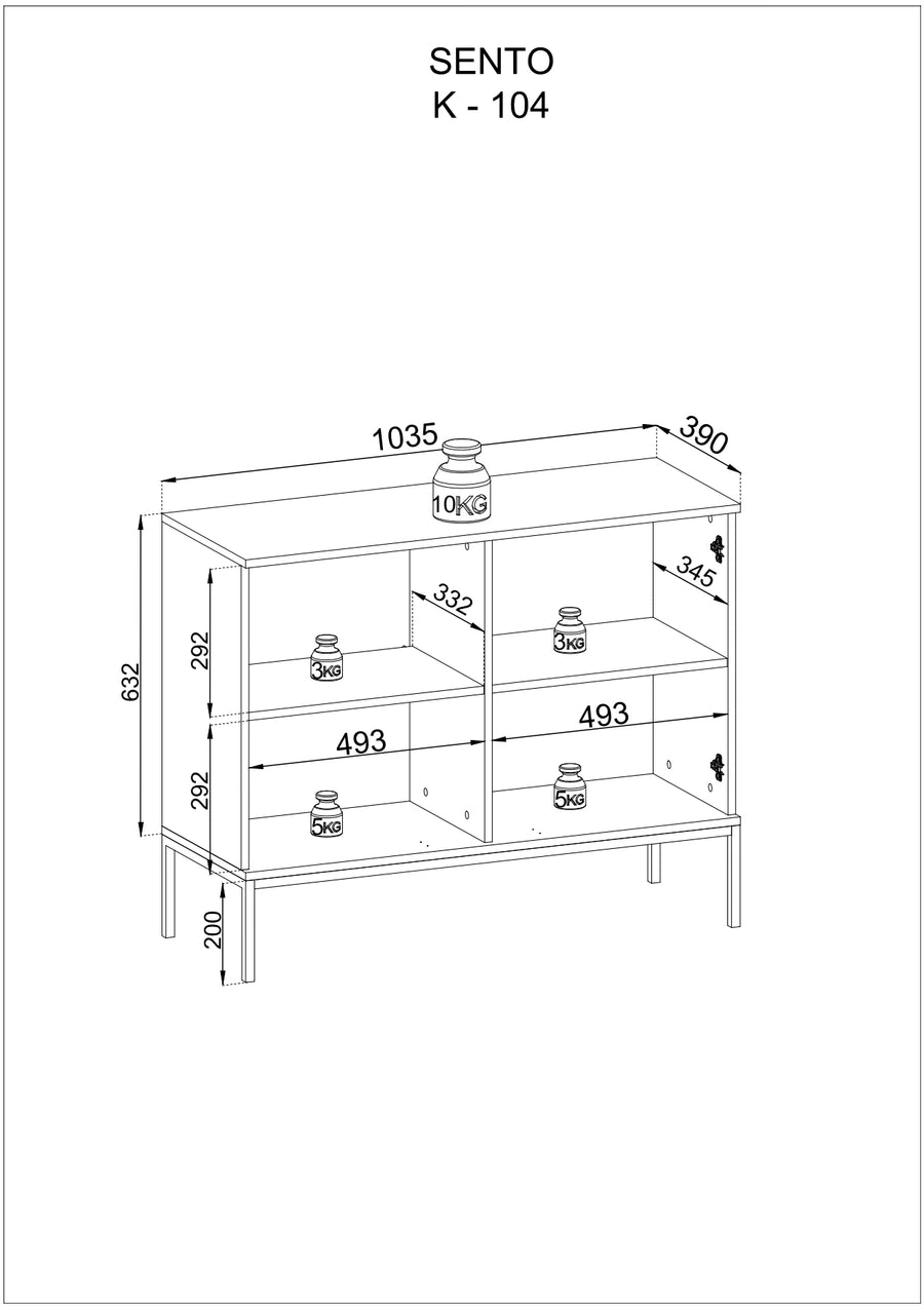 Wohnzimmer-Set – SENTO – 3-teilig mit LED und Push-to-open