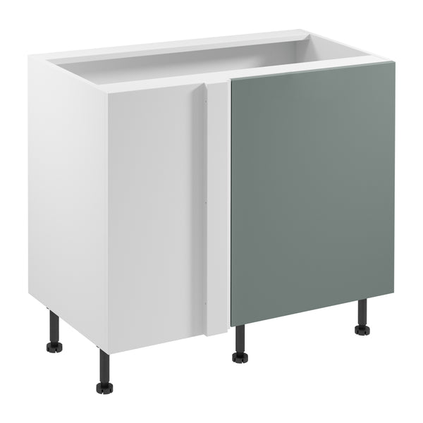 Eckunterschrank – Livaro – D100N P/L Grün Matt / Weiß