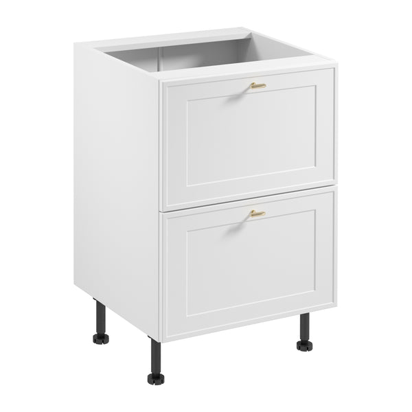 Unterschrank – Livaro – D60S2 AX, Weiß / Weiß Rahmen