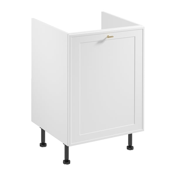 Spülenschrank – Livaro – D60Z P/L, Weiß / Weiß Rahmen