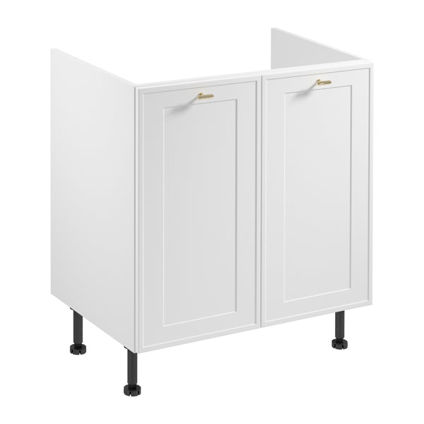 Spülenschrank – Livaro – D80Z Weiß / Weiß Rahmen