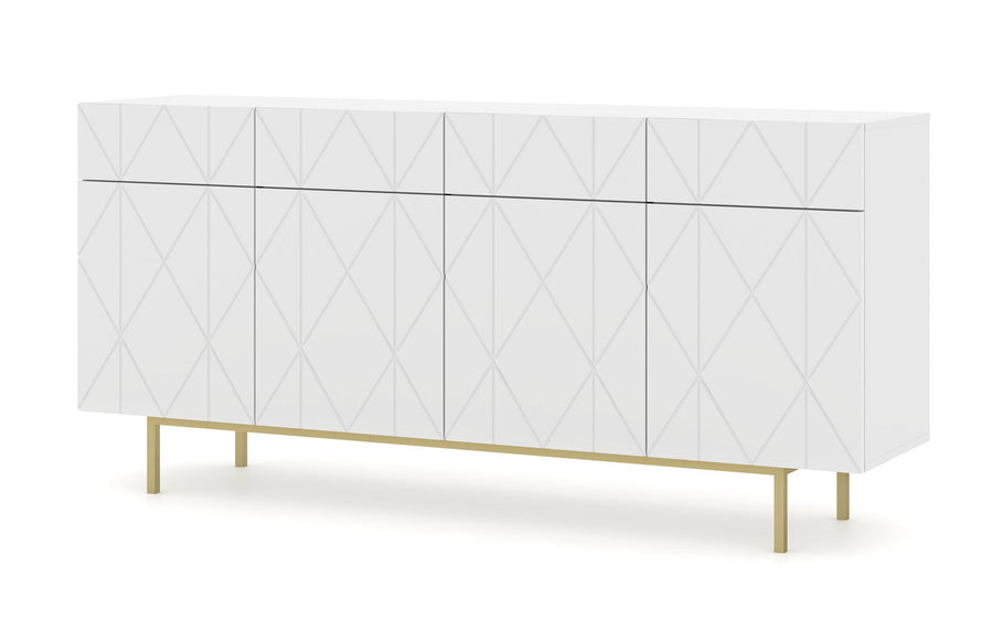 Kommode – KAIRO – Modernes Sideboard mit Fräsfront und Metallgestell, 180 cm