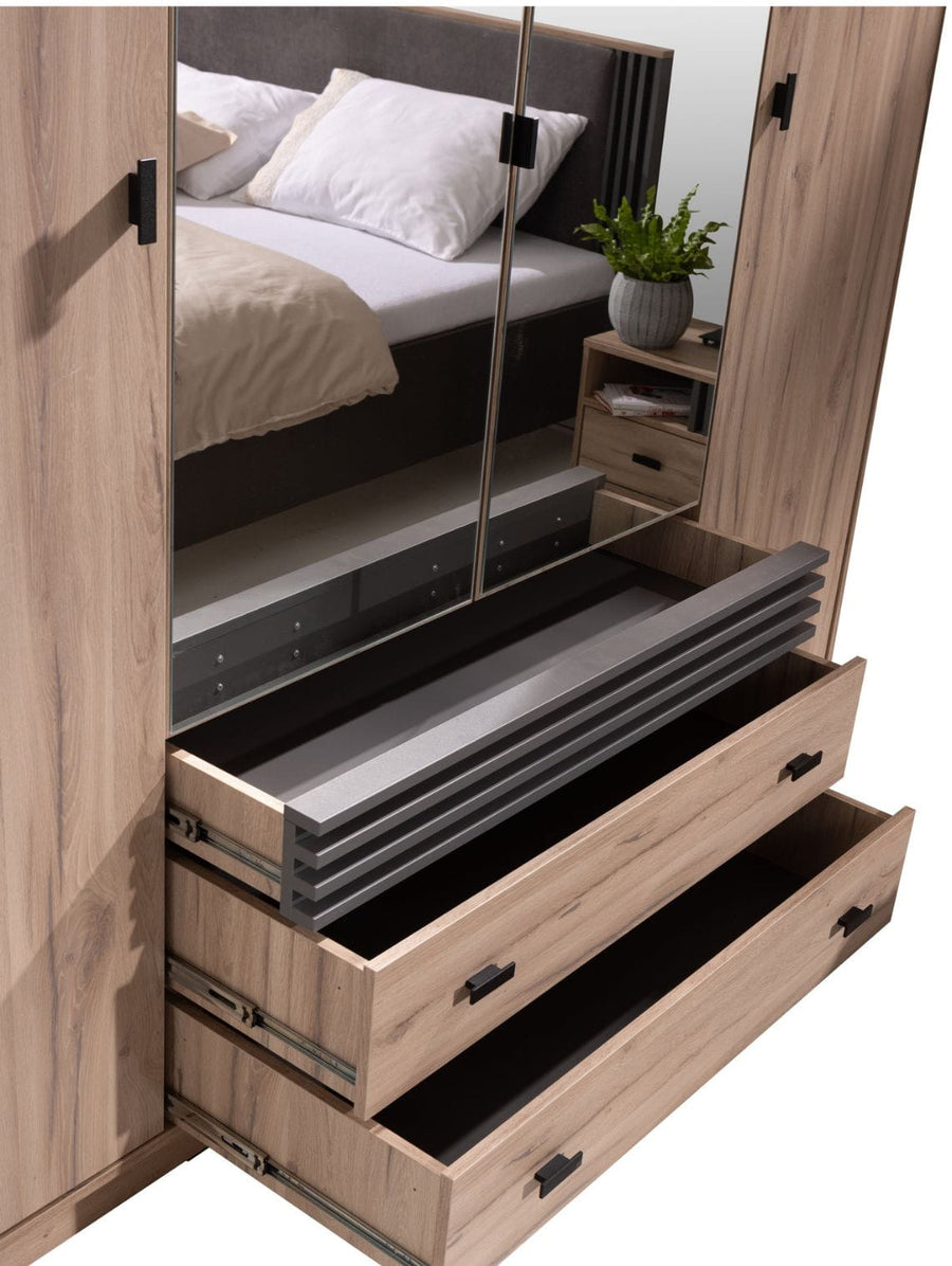 Kleiderschrank mit Spiegel – ALLMO System 16 – moderner Garderobenschrank