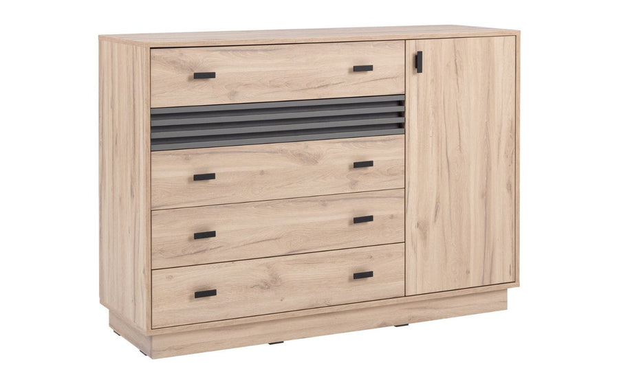 ALLMO System Schlafzimmer set – 5 Teile – Sonoma Eiche - Modernes & Funktionales Schlafzimmerensemble Ohne Matratze