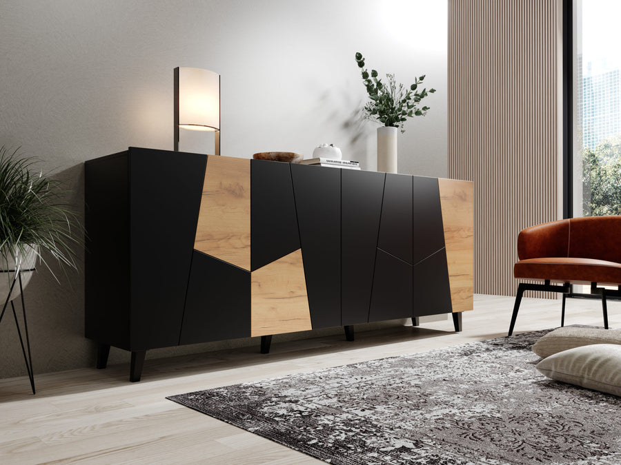 Kommode – VITRAIL – 200 cm, modernes Sideboard mit Mosaikfront