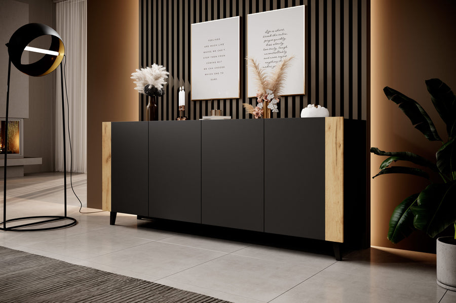 Kommode – PHARE – Moderne Anrichte mit Holzoptik, 200 cm