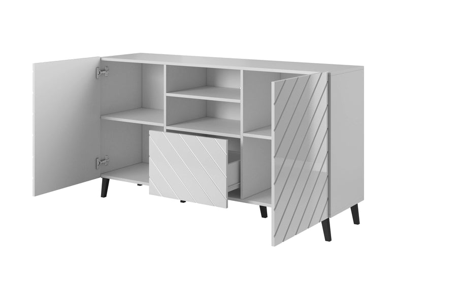Kommode – ABETO – Moderner Schrank mit Hochglanz-MDF-Fronten 150 cm