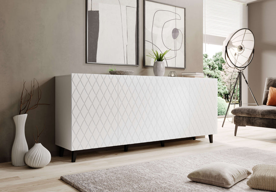 Sideboard – LOCO – 200 cm, modernes Design mit 4 Türen